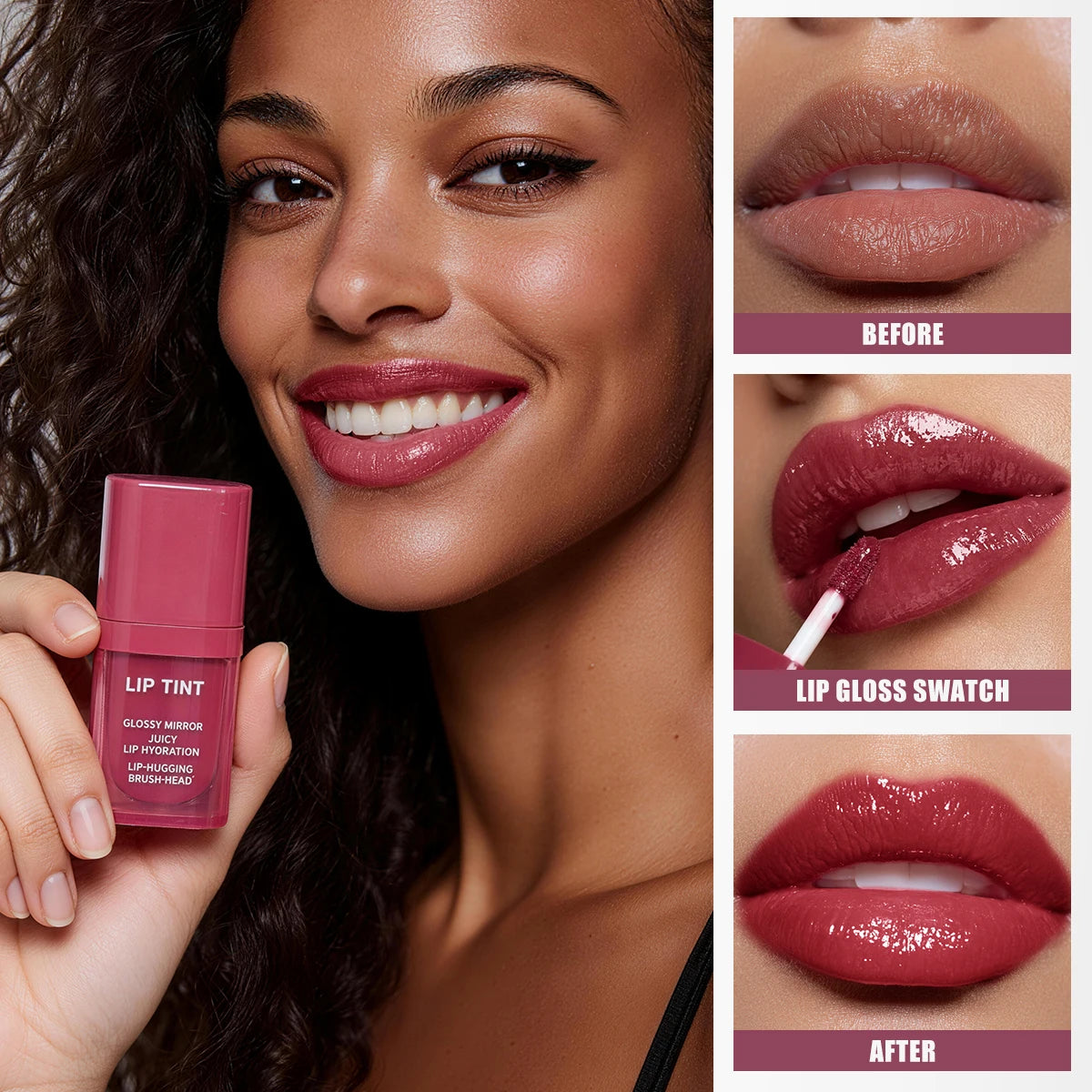 6 Colors Matte Velvet Lip Gloss Waterproof Non-stick Cup Long Lasting Moisturizing Lipstick Full Hydrating Lip Tint Daily Makeup Qme