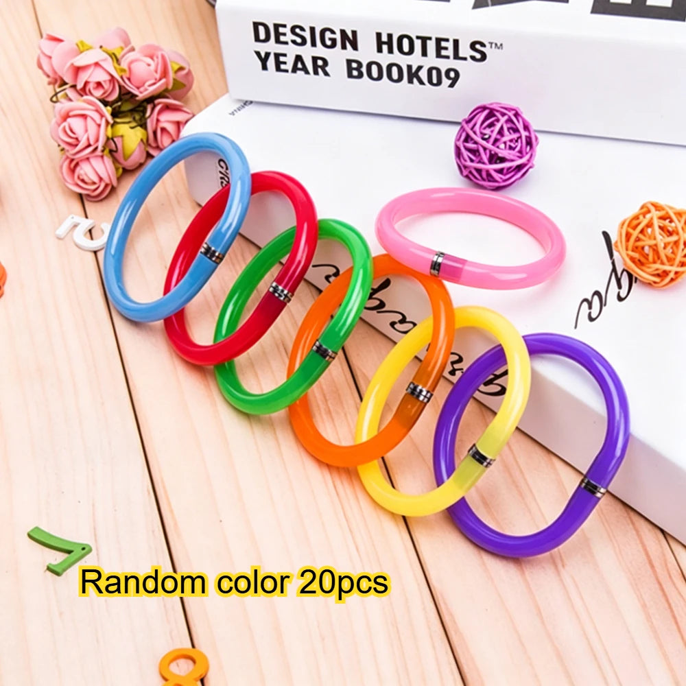 Novelty Bracelet Ballpoint Pen, Flexible Wrist Pen, Creative Stationery for Students, Office & Gift, Random/Selected Color Qme Random color 20pcs