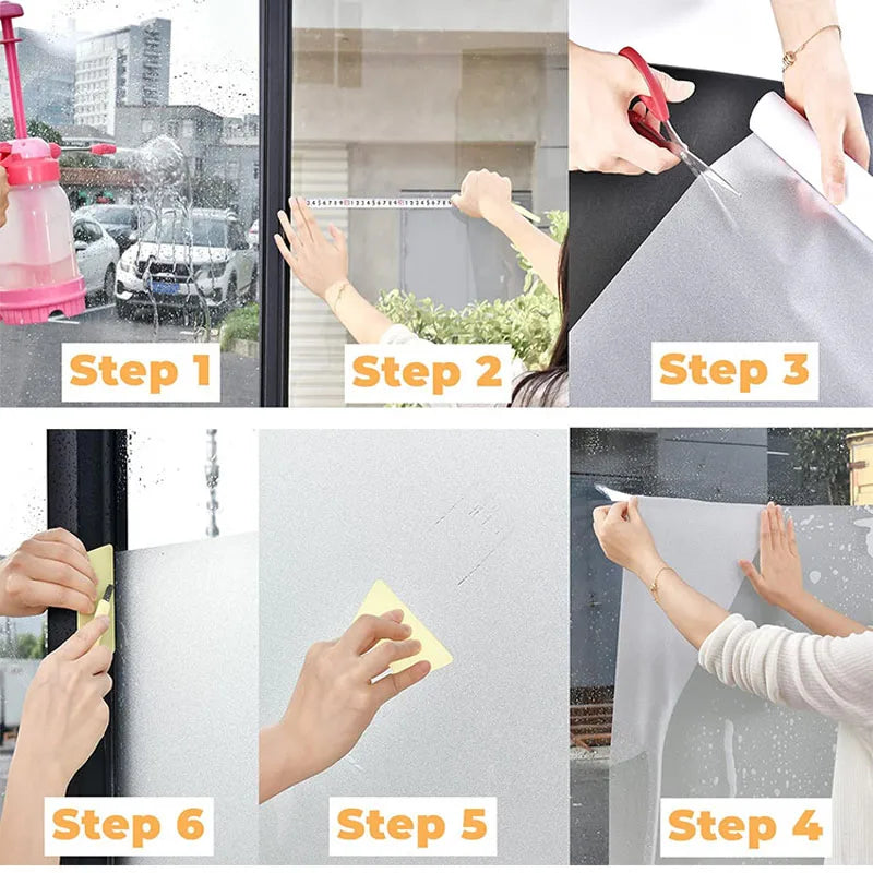 Frosted Glass Door Window Stickers Bathroom Privacy Films Qme