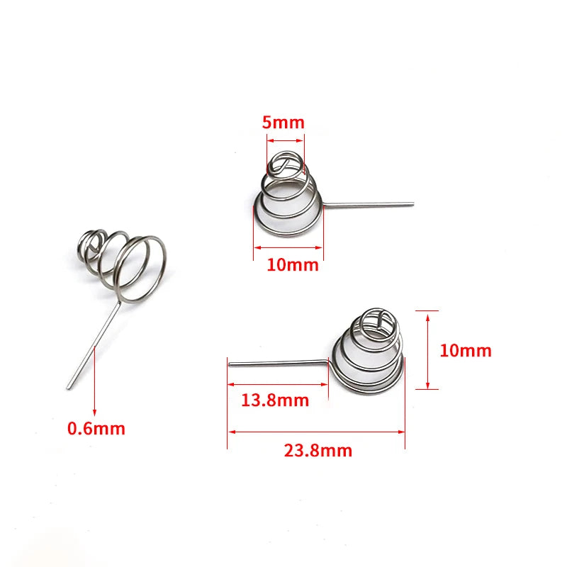 Nickel Wire AAA Battery Springs 5 Coil Contact Plate Positive Qme A2 AA