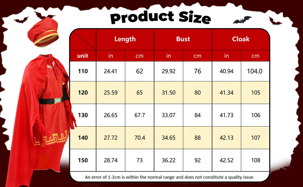 Boys Lord Farquaad Costumes King Outfits Halloween Evil King Robe Cloak Red Top Hat Anime Cosplay Party Dress Up Qme
