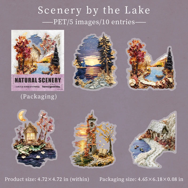 Fairy Tale House Scenery Stickers, Multi-Scene Collage Materials for Journal Scene Creation, Elegant Stationery for Students Qme B