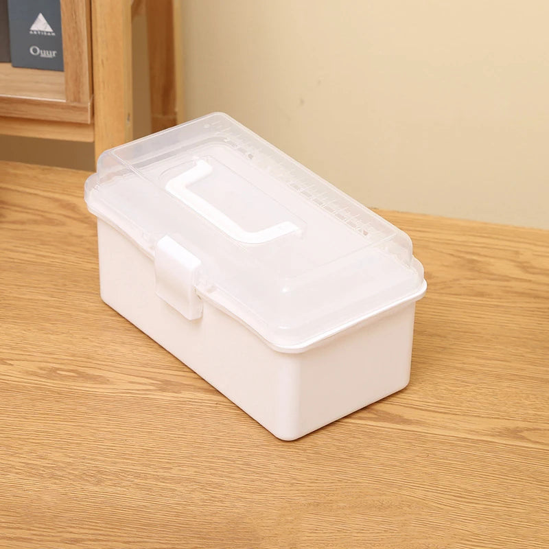 Plastic Portable Makeup Hairpin Organizer Nail Art Jewelry Box 3 Qme White