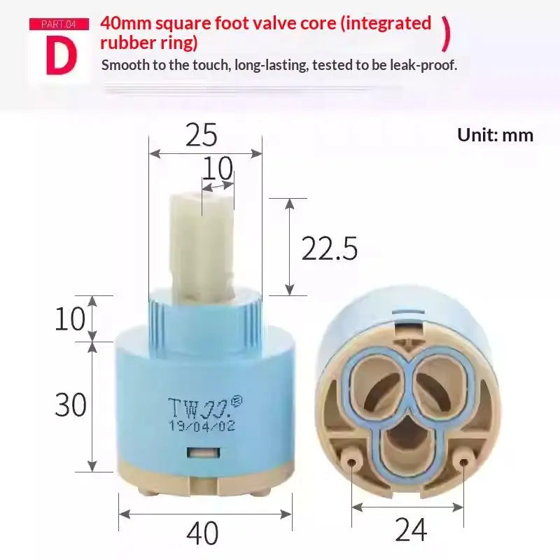 1Pc Plastic Ceramic Cartridges Ceramic Disc Cartridges Mixer Faucet Thermostatic Cartridges Faucet Disc Valve For Mixer 35/40mm. Qme D 40mm