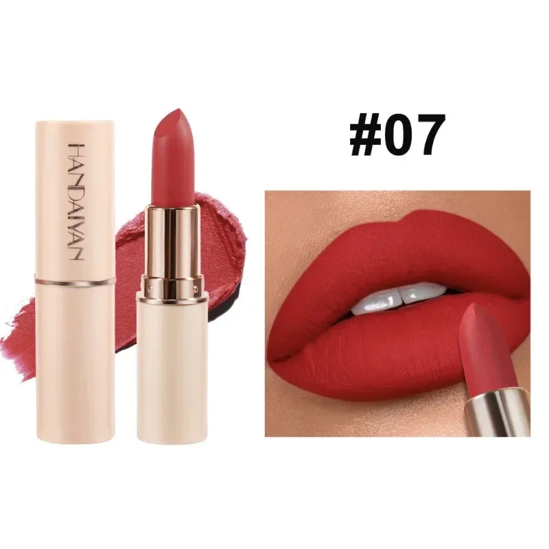 Deep Red Matte Lipstick 8 Colors Waterproof Non-stick Cup Lip Balm Makeup Dark Red Lipsticks Velvet Easy To Color Lips Cosmetics Qme 07