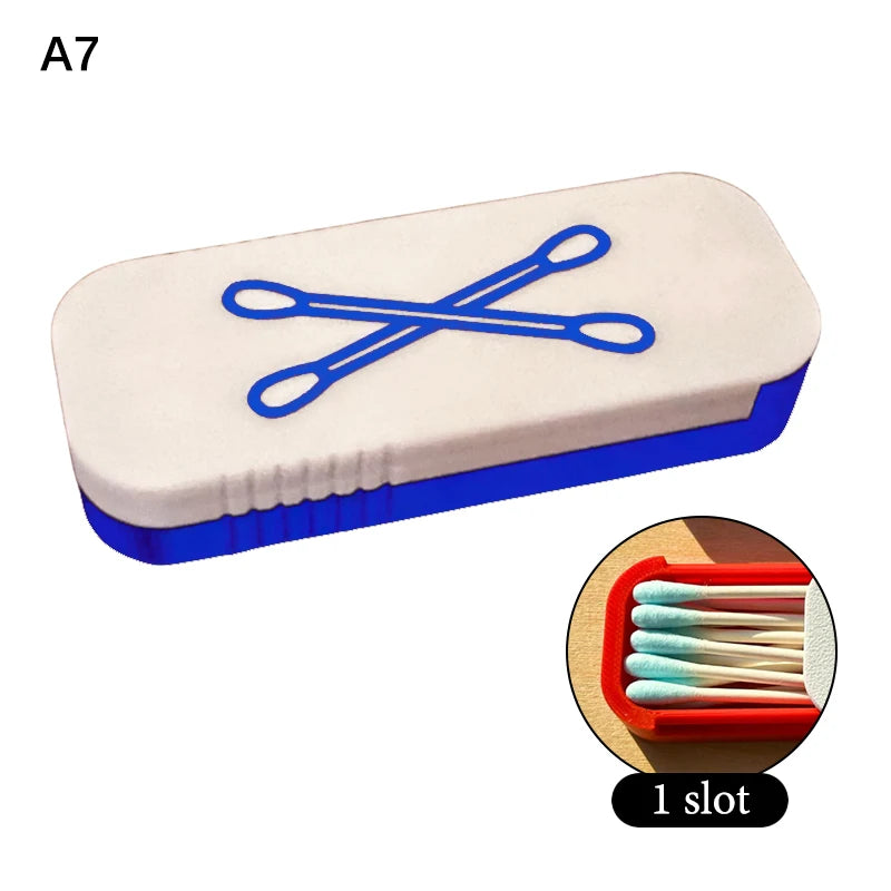 Mini Sliding Cotton Swab Storage Box Portable Case Travel Daily Use Qme A7