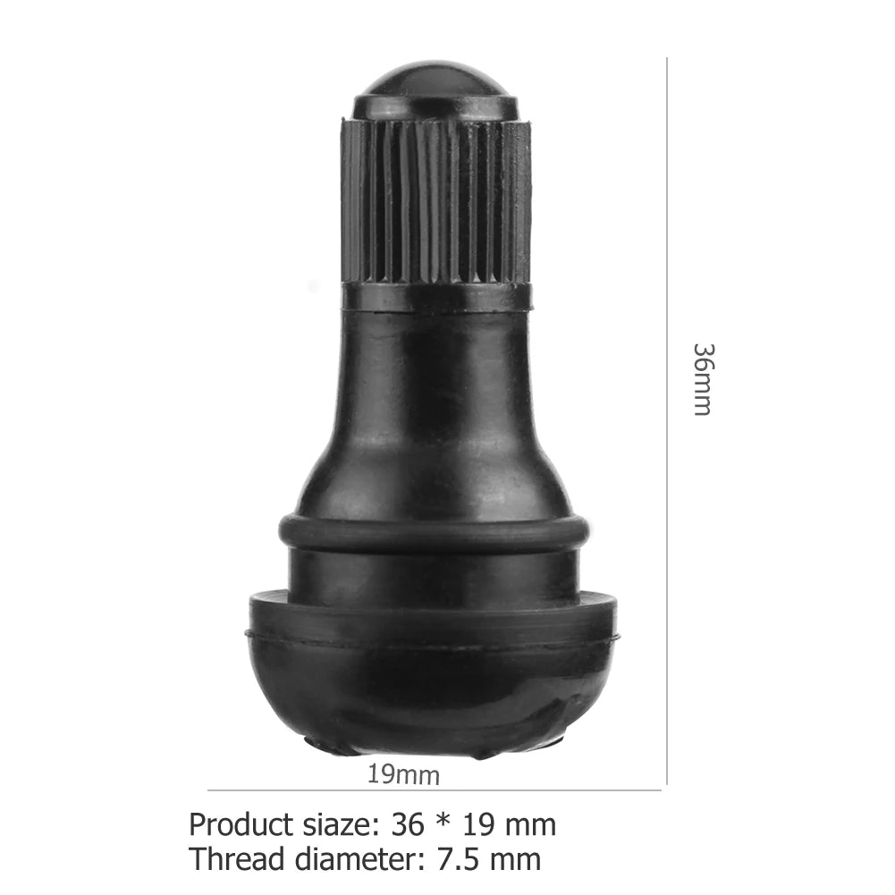 10/25Pcs TR412 Snap-in Black Rubber Tubeless Tire Tyre Valve Stems for ATV Car Motorcycle Tubeless Tire Valve Stems Qme