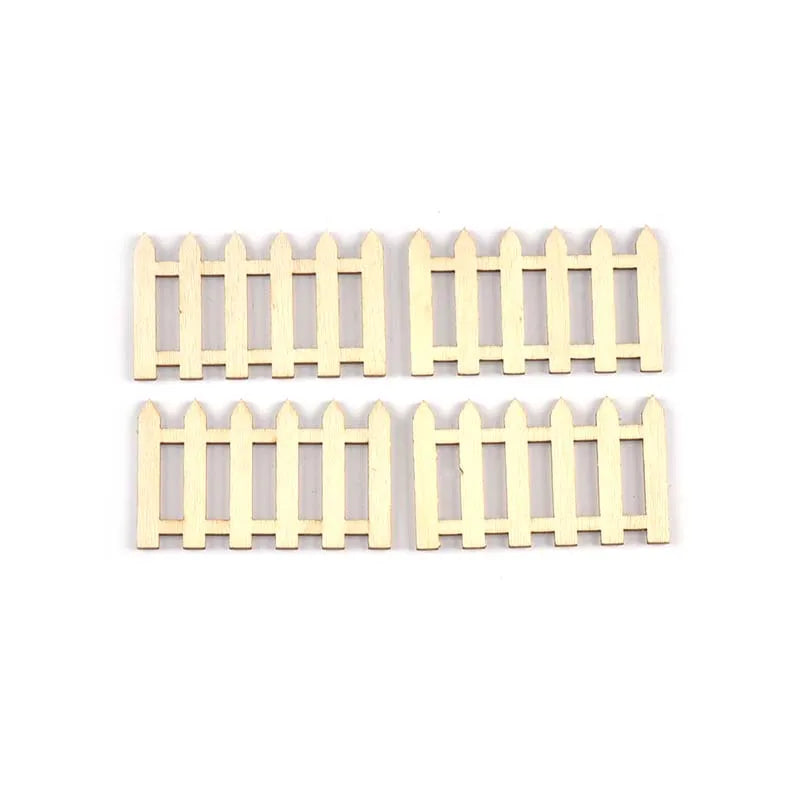 20pcs 3.9x5cm Natural Wooden Fence Carfts For Scrapbook Handwrok Supplies Decorations Home Blank Wood DIY Painting Accessories Qme