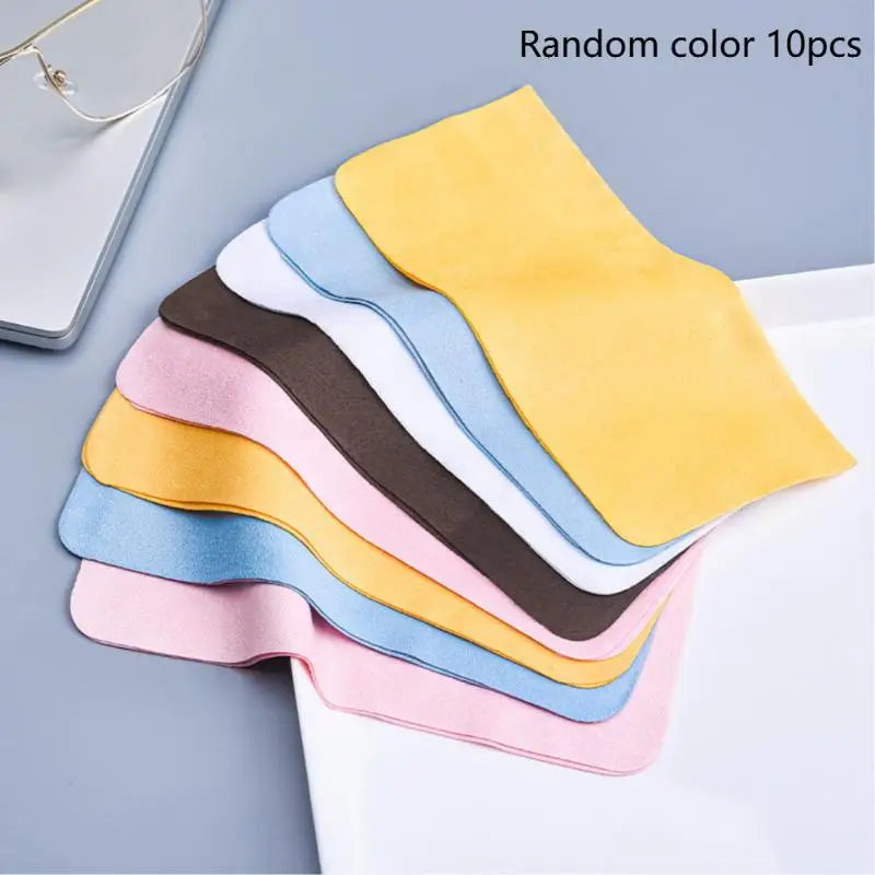 5 Suede Glasses Clean Microfiber Cleaning Cloth Lens Phone Screen Wipe Qme 10pcs