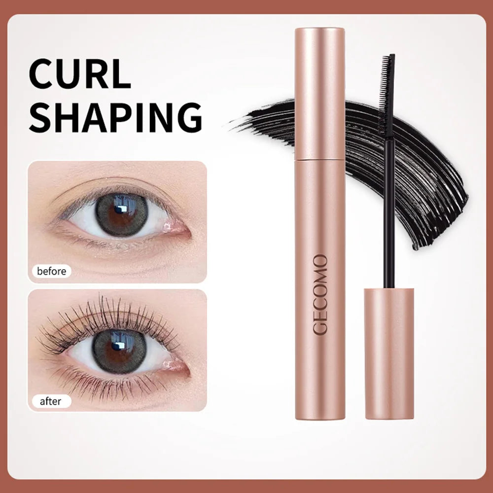 Naturally Curls Thick & Long Last Mascara with Silicone Brush Head Gecomo Mascara Specially Customized for Asian Lady Qme