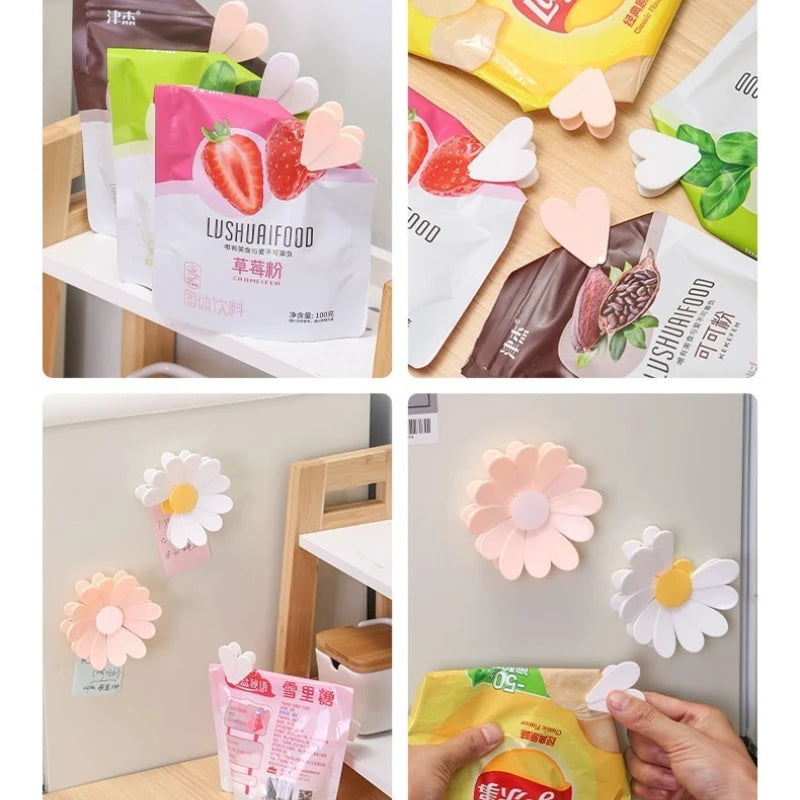 Magnetic Small Daisy Snack Sealing Clip Personalized Petal Creative Qme