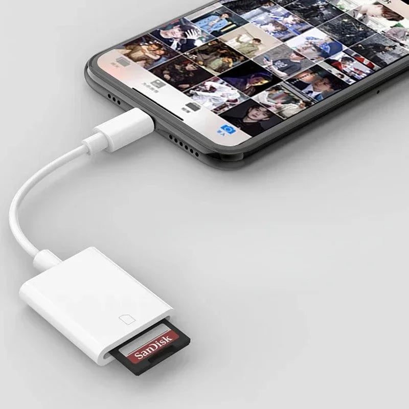 2pcs For IPhone Multi Card Reader for Lightning for SD TF Memory Card Readers for Support IOS14 for IPhone 6/7/8/X/XR/11/12 Qme