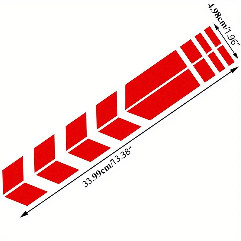 Reflective Motorcycle Fender Stickers, Waterproof Arrow Decals for Front/Rear Mudguard, Safety Warning Qme