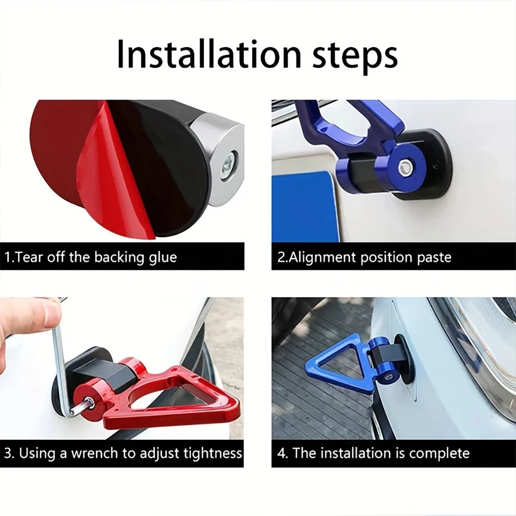 Car Triangle Shaped Tow Hook Decorations Trailer Sticker Exterior ABS Qme