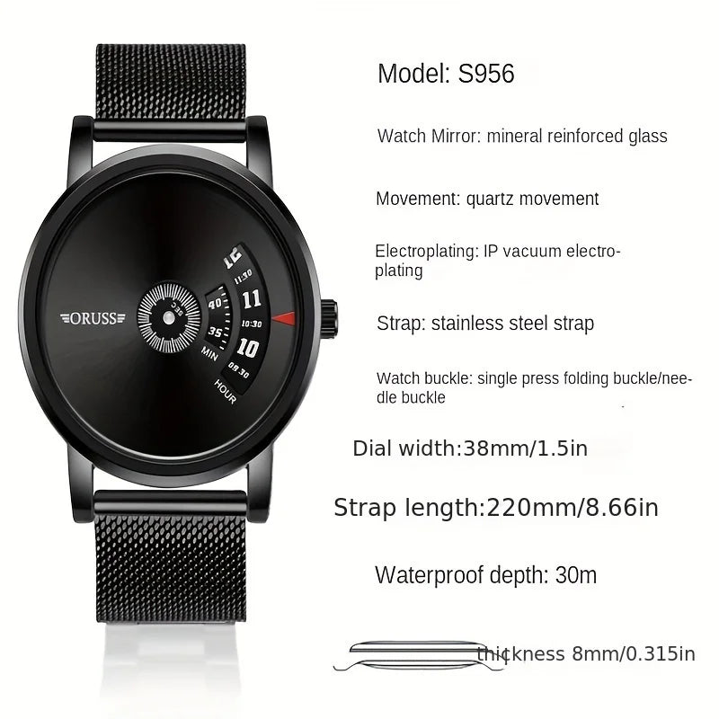 Casual Dual Time Quartz Watch Waterproof Automatic Mesh Band Sports Watch For Women Men Teens Students Qme