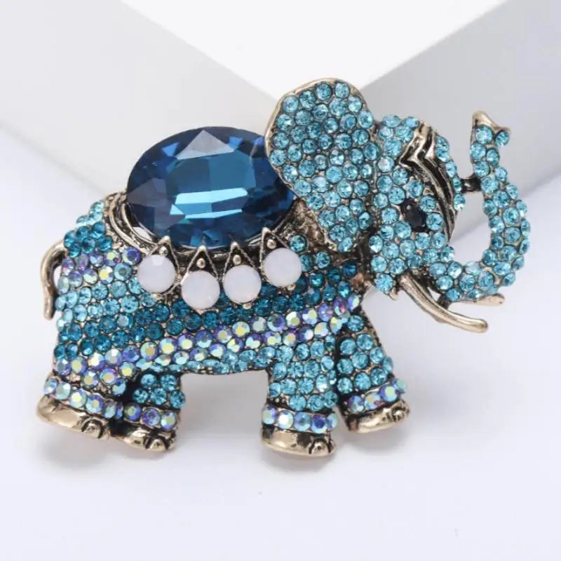 Luxury Rhinestone Elephant Brooches For Women Unisex Enamel Animal Pins Office Party Friend Fashion Gifts Jewelry Accessories Qme A2