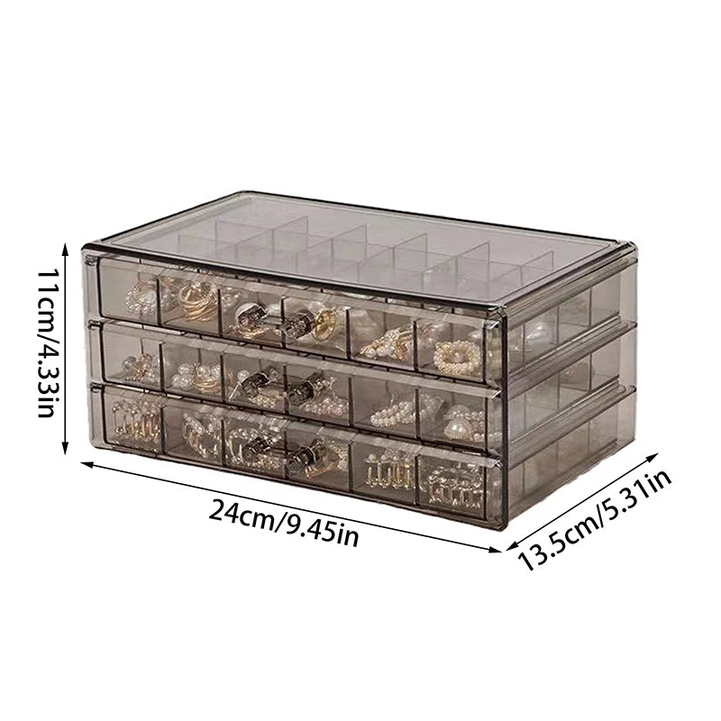Desktop Drawer Organizer Dust-proof Storage Box1 3 Layer 72 Grid Qme