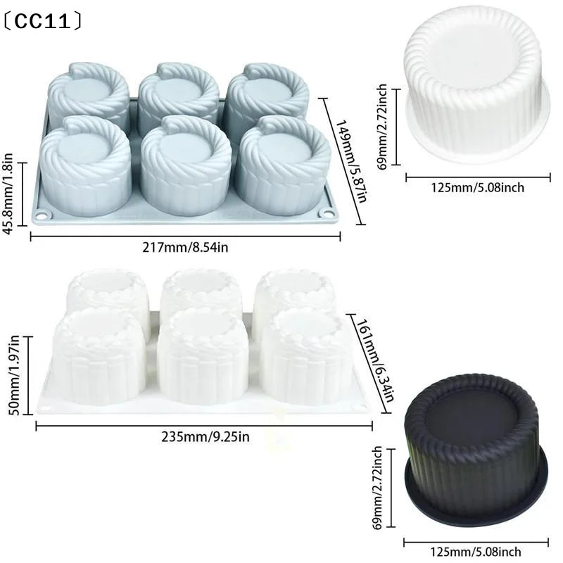 1 6 Cavity Woven Flower Basket Design French Mousse Cake Mould Qme