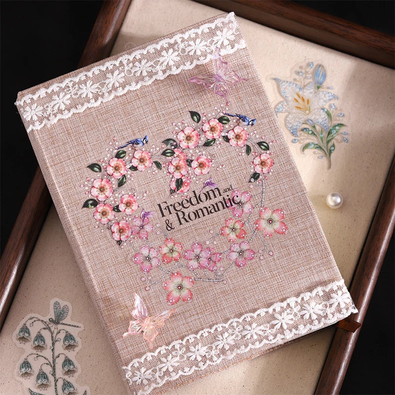 Vintage Imitation Embroidery Floral Die-cut Stickers, Decorative Collage Supplies forJunk Journals & Photo Frames Qme