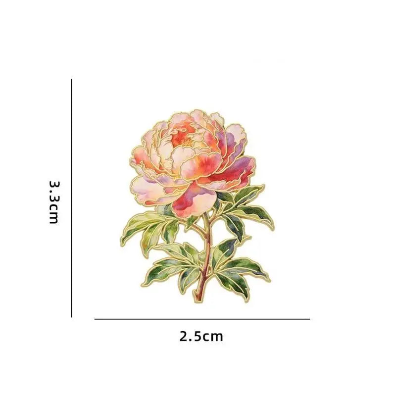 Fashion Elegant Botanical Enamel Flower Pins Assorted Plant Lapel Brooches Nature Badges For Womens Fashion Jewelry Accessories Qme A10