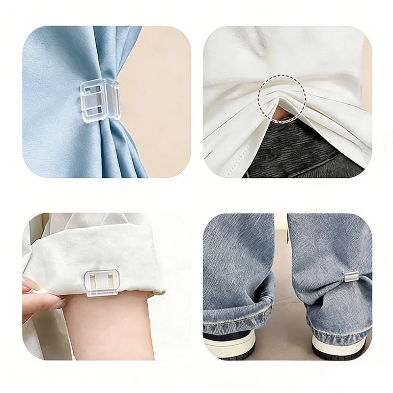 4~10PCS Invisible Leg Shortening Clip, Non-Slip Pants Edge Clip, Quick Fix Hem Clip, Hidden Pants Adjuster, Sewing Accessories Qme