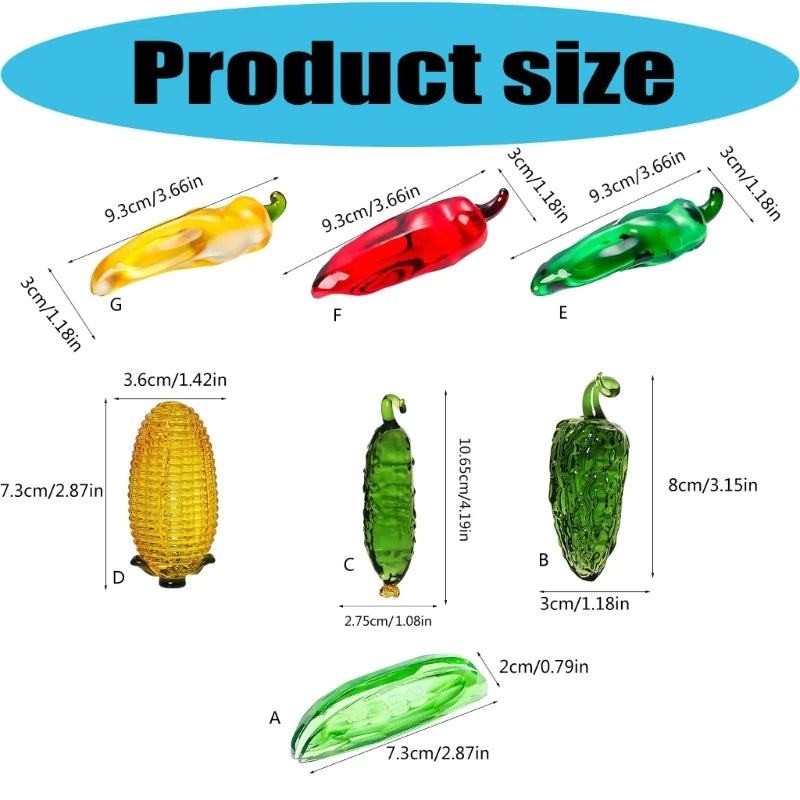 Home Display Crystal Vegetable Figurine Shelf Placement Desk Use Qme