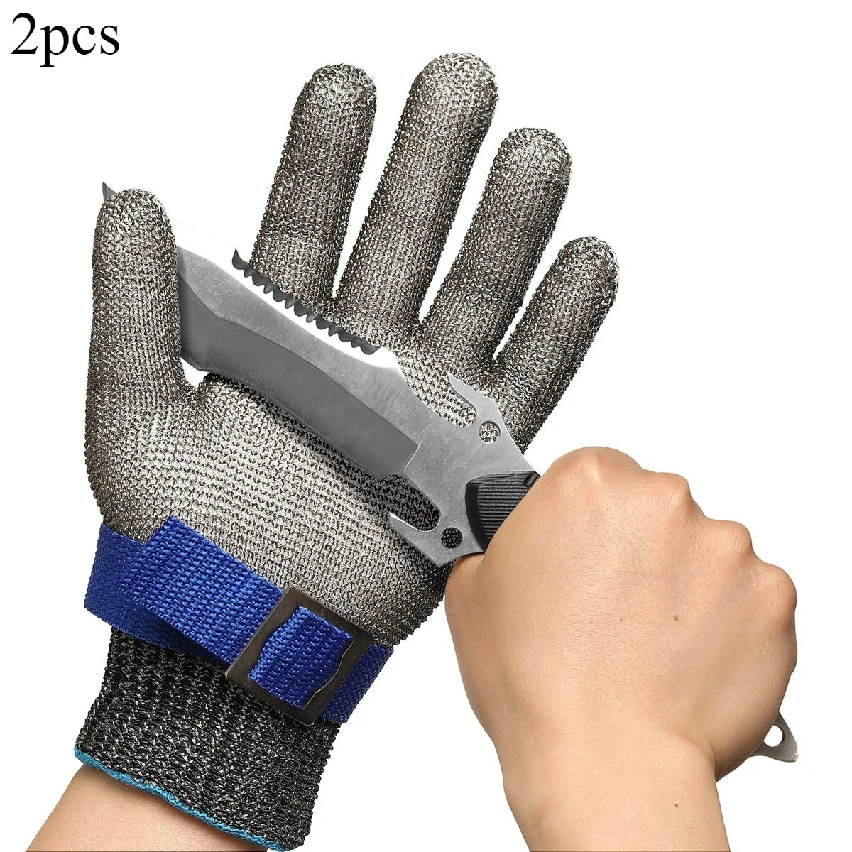 2pcs 316 stainless steel cut-proof grade 5 certified gloves stab-proof steel wire gardening security protection cut-resistant Qme M