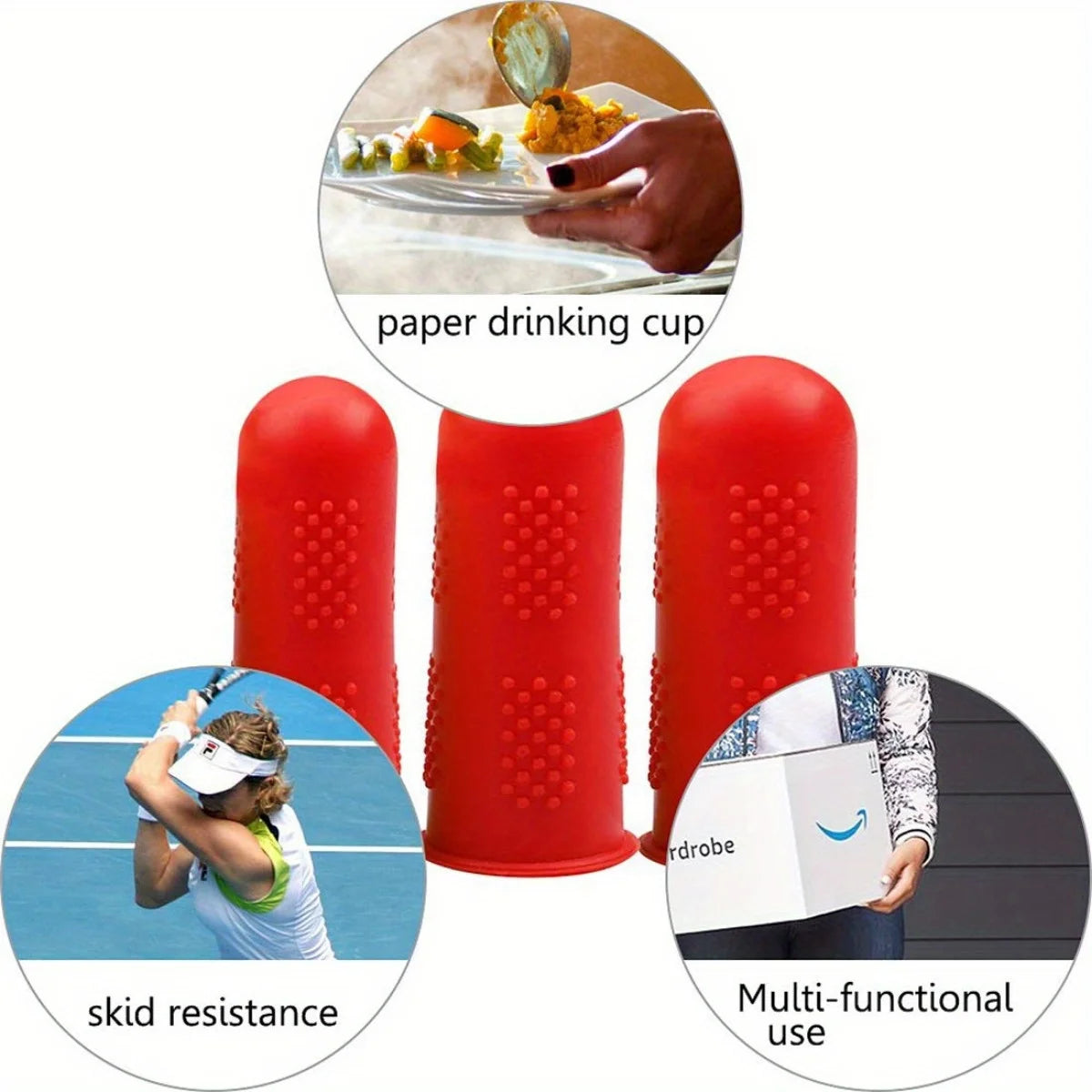 Silicone Hot Glue Gun Finger Caps,Finger Guard Protectors or Hot Glue Wax Rosin Resin Honey Adhesives Scrapbooking Sewing 3Sizes Qme