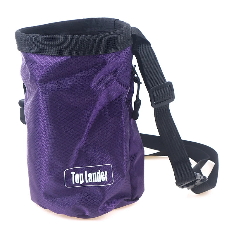 Magnesia Sack Rock Climbing Chalk Bag Waterproof Pocket Weight Qme 1 Purple