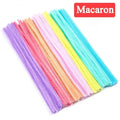 100/200/300PCS Colorful Chenille Stems DIY Wired Twist Stick Hair Strip Kids Handmade Educational Toys Qme Macaron 300