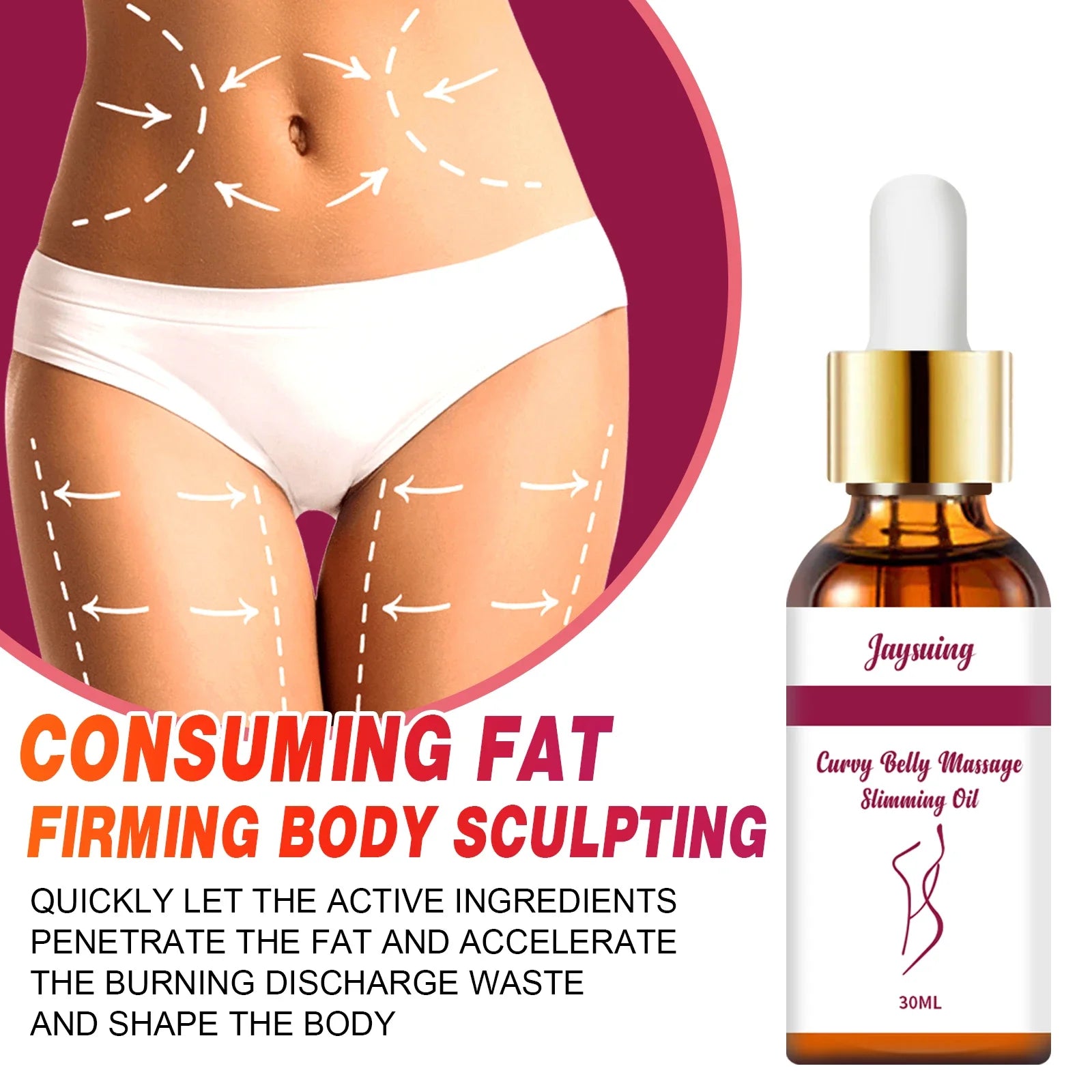 Body Care Oil Nourishing Firming Fat Burning Belly Waist Anti-Cellulite Relax Massage Shaping Tighten Weight Lose Slimming Oil Qme