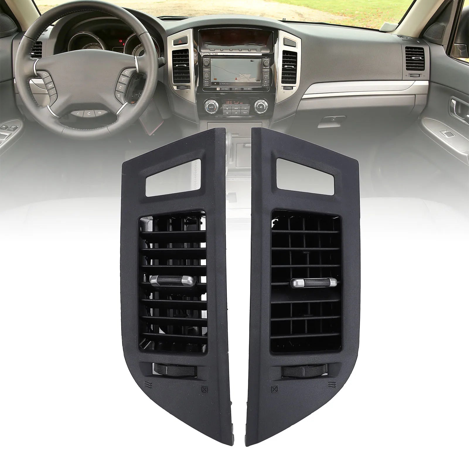 1 Pair of Car Dashboard AC Vent Outlet Trim Panel Improve Air Circulation For Mitsubishi Pajero 2006-2021 Fourth generation Qme
