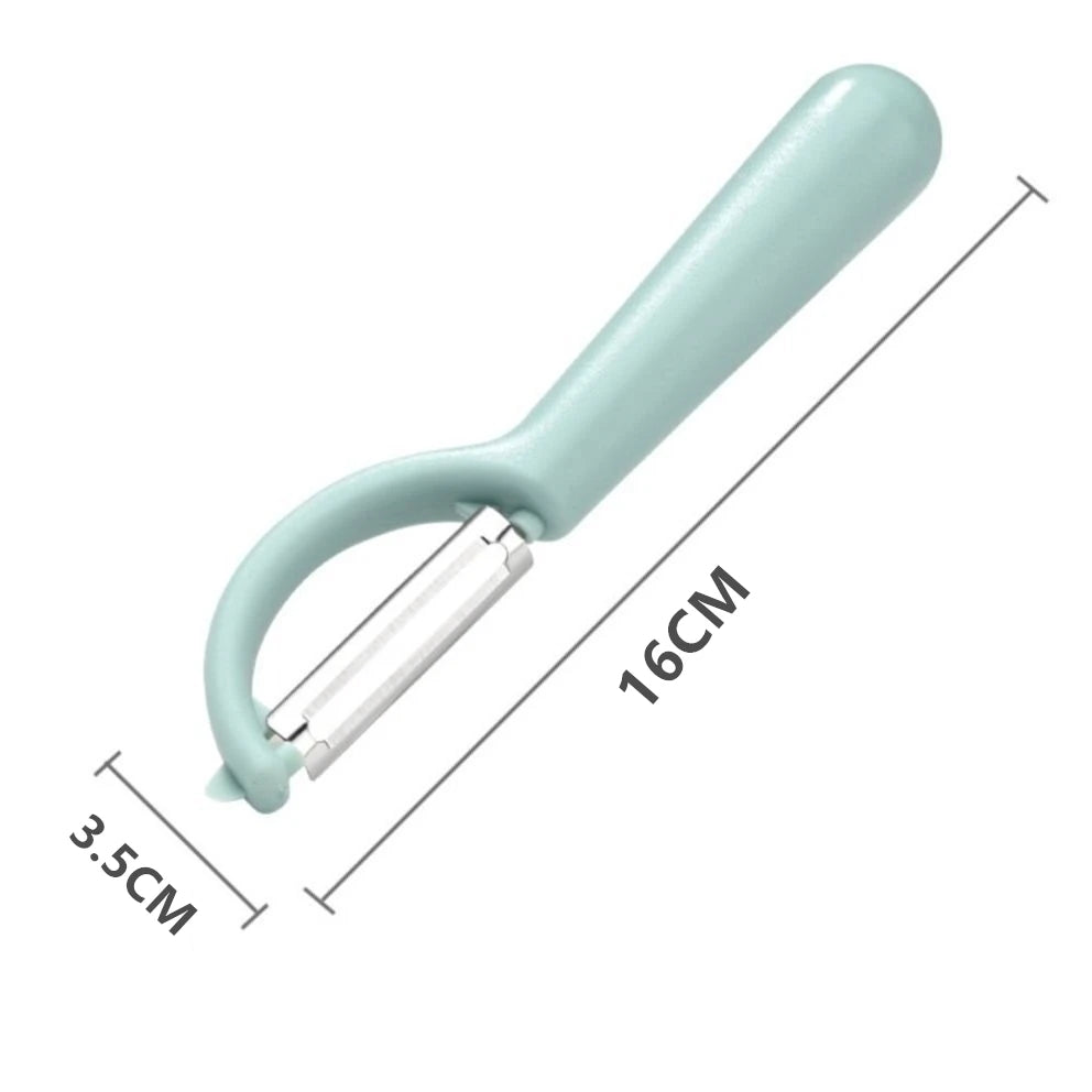 Stainless Steel Vegetable Peeler Kitchen Melon Planer Double-Head Peeler Household Multiple-Function Fruit And Vegetable Peeler Qme Nordic Blue