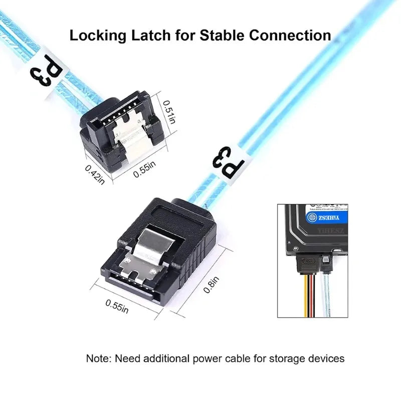SATA 7Pin Cable 6 Pcs 180 Degree to 90 Degree Right Angle Internal SSD Hard Drive High Speed Data Connector Qme