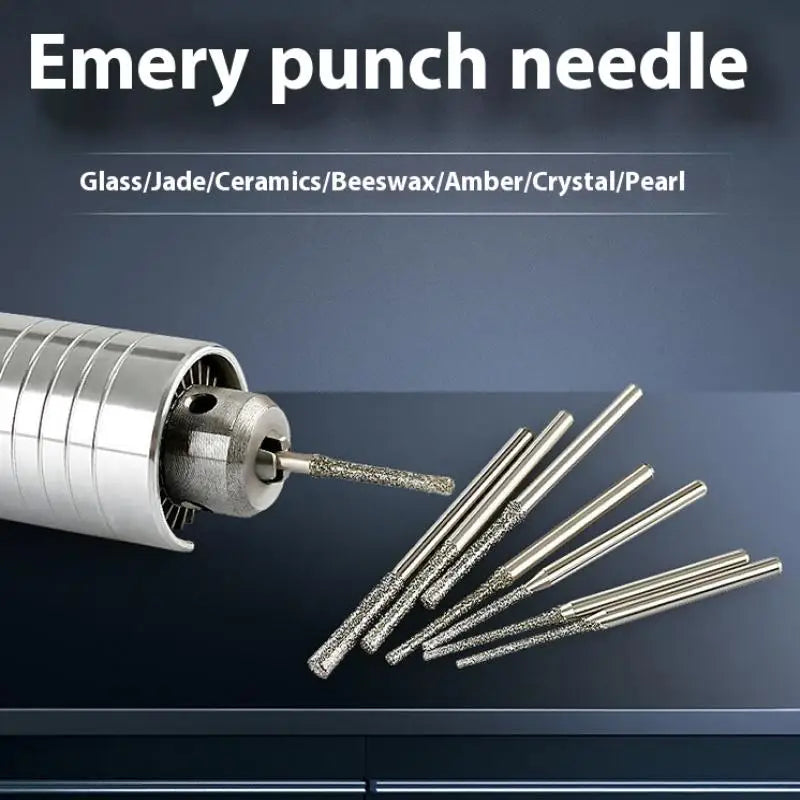 10Pcs 0.8/1/1.2/1.5/1.8/2/2.5MM Diamond Coated Drill Bits With 2.35MM Shank For Glass Jade Jewelry Grinding And Polishing Qme