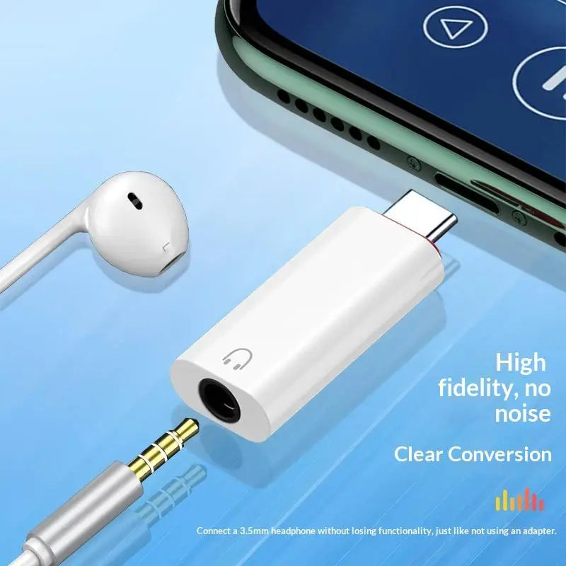 1 3 Type-c Headphone Connector USB C Earphone Adapter Audio Converter Qme