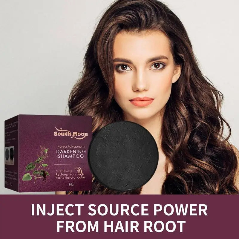 Polygonumm Multiflorum Black Hair Shampoo Soap Darkening Bar Cover Qme