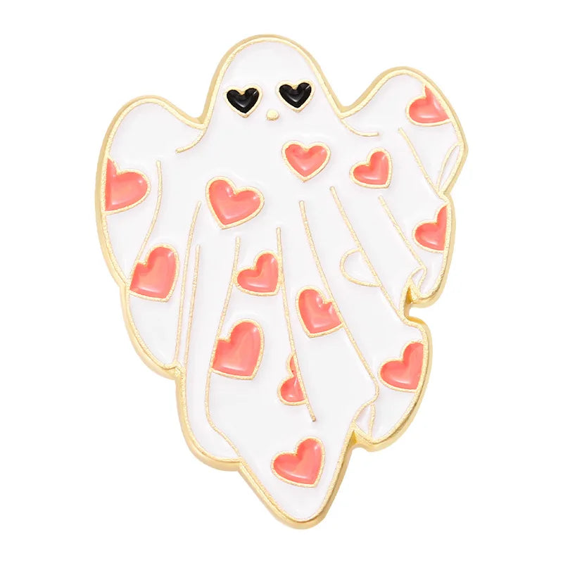 Ghost Enamel Pins Flower Punk Halloween Funny Cute Brooches Metal Badges Lapel Pin Women Kids Gifts Gothic Jewelry Wholesale Qme style 3