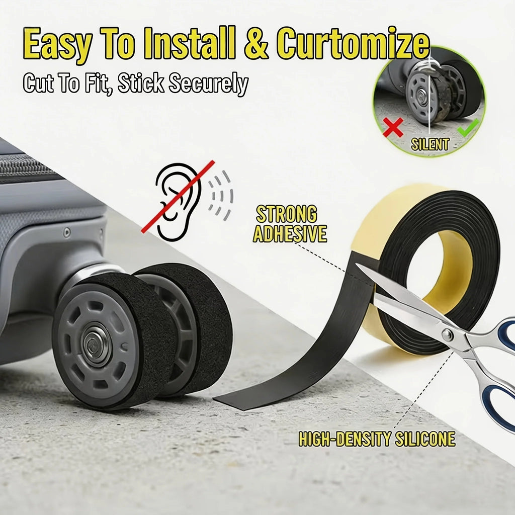 Luggage wheel mute sticker, shock-absorbing and wear-resistant protection sticker, strong adhesive anti peeling, can be freely Qme