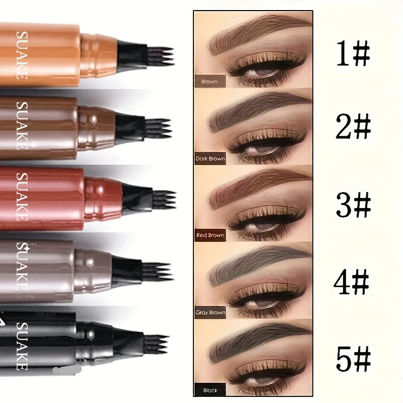 4 Point Eyebrow Pencil Waterproof Liquid Pen Makeup Long Lasting Qme