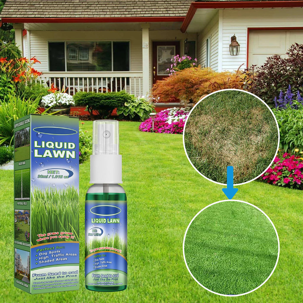 30ml Liquid Grass Spray Lawn Repair Solution for Dog Spots High TrafficEco-Friendly Long Lasting Odorless Safe for Yard Garden Qme White