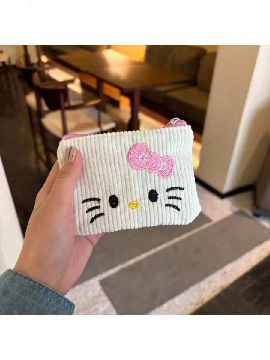 Pocket Wallet Stationery Supplies Lipstick Headphones Portable Bag Qme white