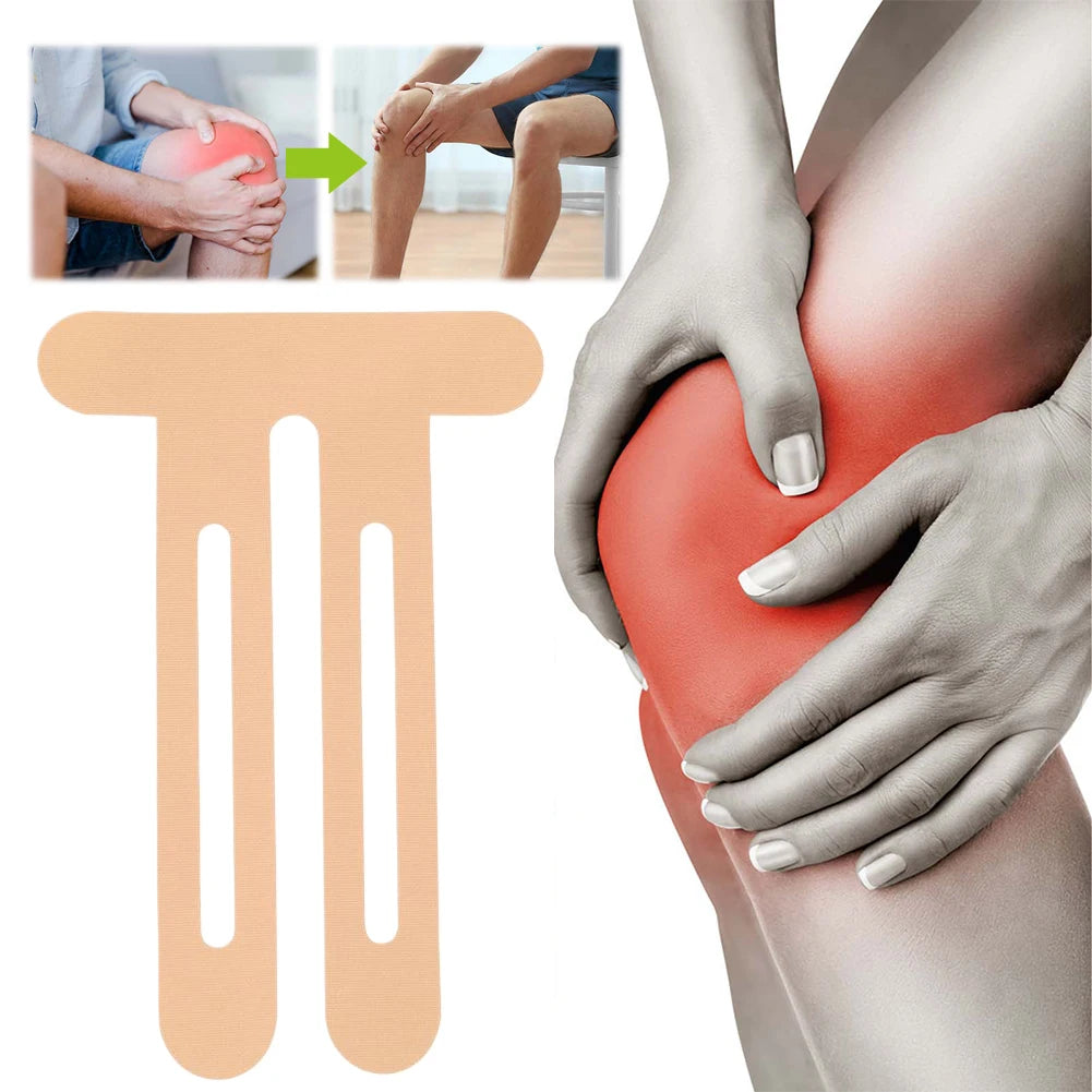 5Pcs Precut Kinesiology Tape Elastic Sport Knee Tape Breathable Cotton Athletic Tape for Knee Support & Stability Qme