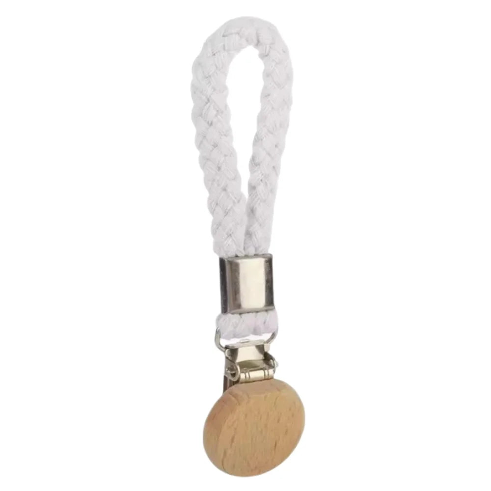 1-8PCS Towel Hanging Clips woven Cotton rope Bathroom wood round head Metal Hanging Clips For Home Towel Clothes Storage Hook Qme 1pcs White