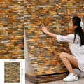 Waterproof Stain Resistant 3D Brick Wallpaper 70cmx2m Wall Sticker Qme retro yellow 70CMx1M 2pcs