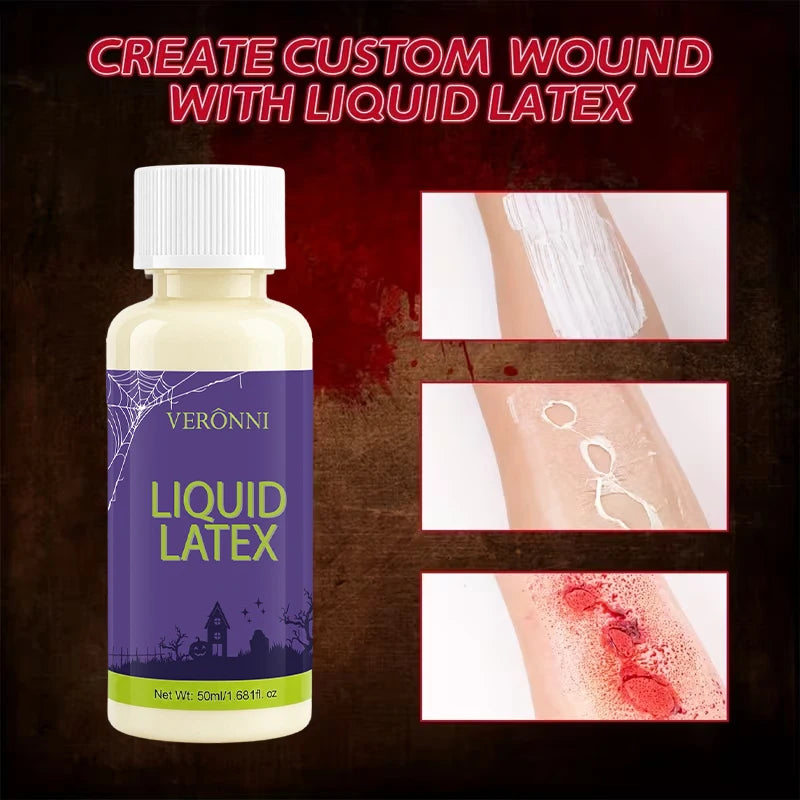 VERONNI Liquid Latex SFX Makeup Adhesive Special Effect Zombie Wound Qme