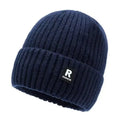 Winter Thick Beanie Hat Fleece Lined Men Women Solid Knitted Wool Qme Blue One size