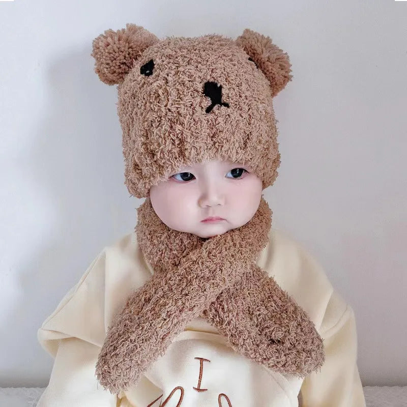 Baby Beanie Cute Hat Children's Knitted Ear Protection Qme