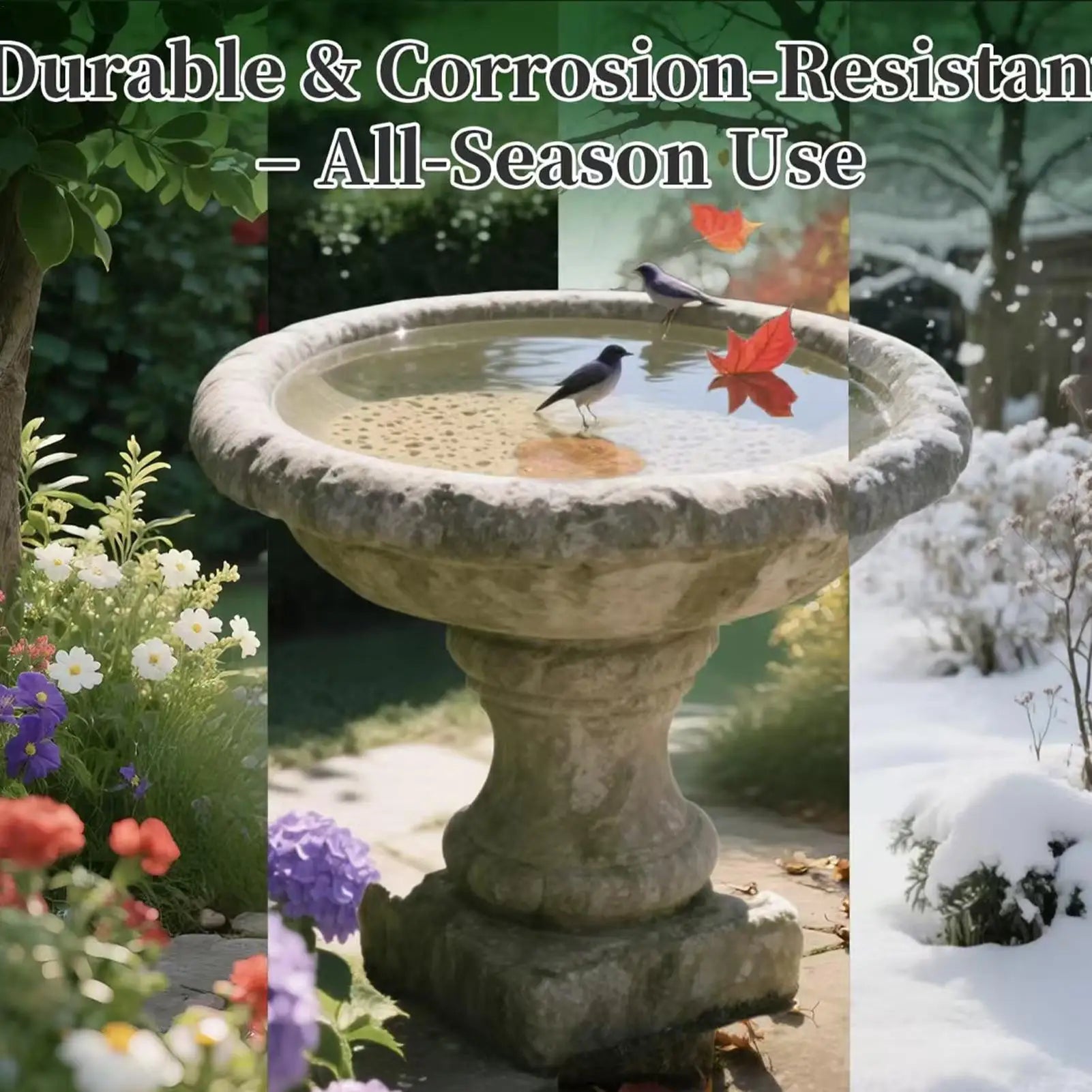Copper Bird Bath Disc With Triple-Point Support Fountain Ornaments Copper Bird Bath Purification Disk For Outdoor Garden Deck Qme