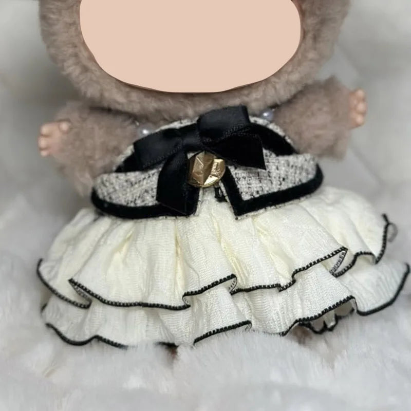 Labubu15-17cm Doll Luxury Unique Clothing, Strapless Layered Chiffon Dress, Fashion Style Fashion Collection Qme